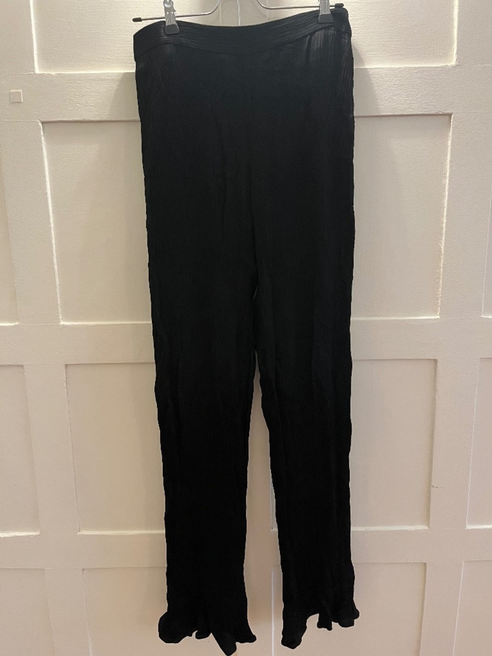 La Ligne 100% Crinkle Viscose Black Pants M